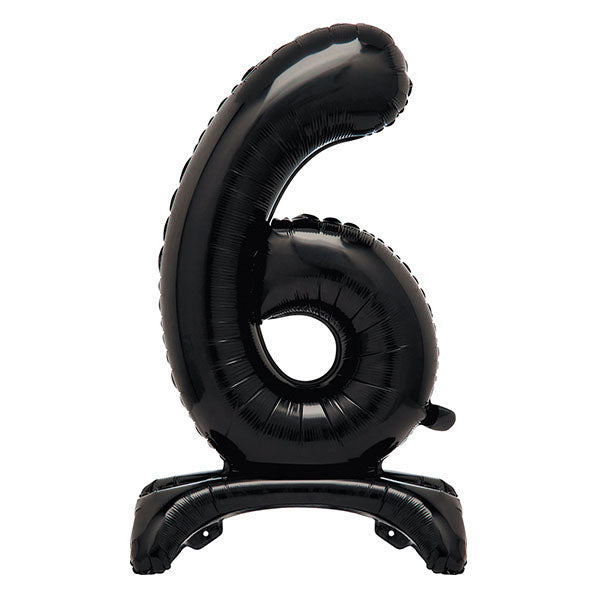 Black "6" Giant Standing Numeral Foil Balloon (76cm)