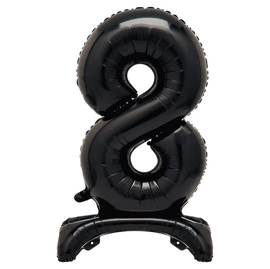 Black "8" Giant Standing Numeral Foil Balloon (76cm)