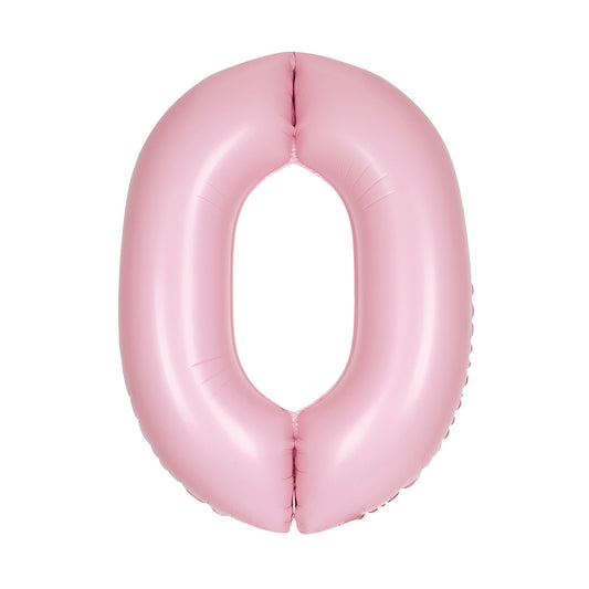 Matte Lovely Pink "0" Numeral Foil Balloon (86cm)