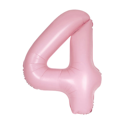 Matte Lovely Pink "4" Numeral Foil Balloon (86cm)