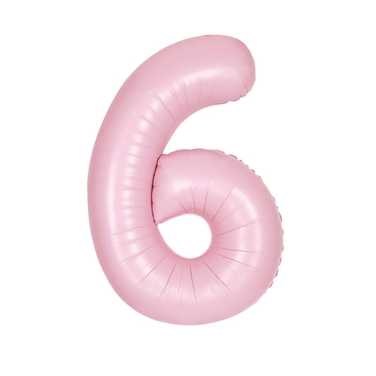 Matte Lovely Pink "6" Numeral Foil Balloon (86cm)