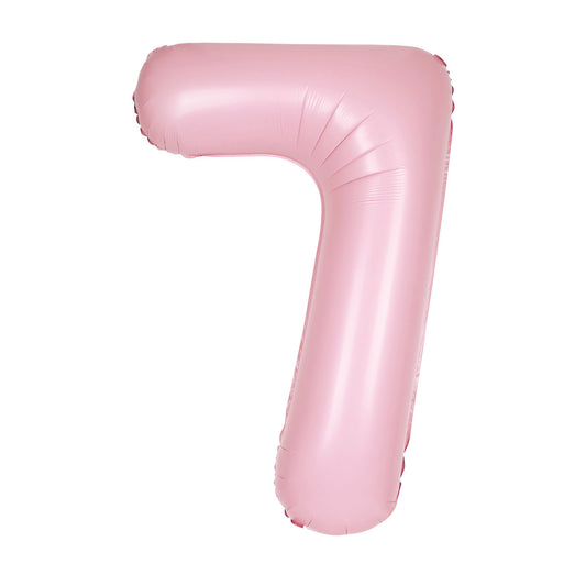 Matte Lovely Pink "7" Numeral Foil Balloon (86cm)