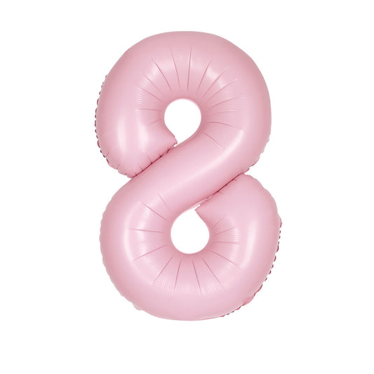 Matte Lovely Pink "8" Numeral Foil Balloon (86cm)