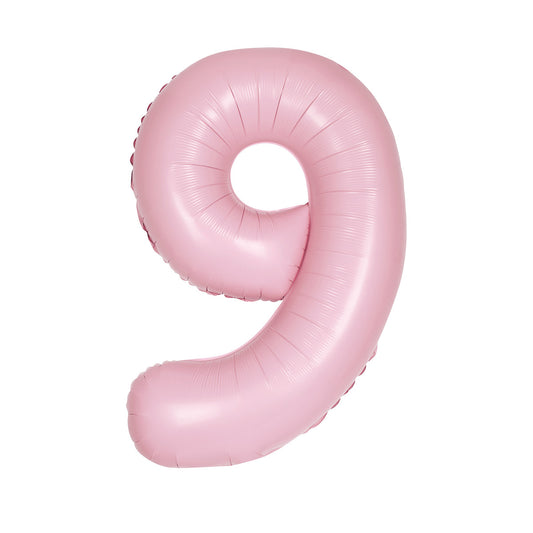 Matte Lovely Pink "9" Numeral Foil Balloon (86cm)