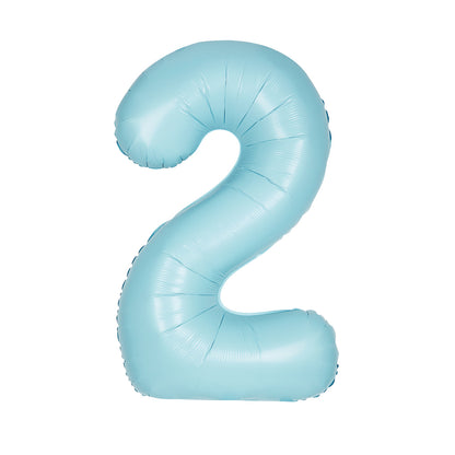 Matte Powder Blue "2" Numeral Foil Balloon (86cm)