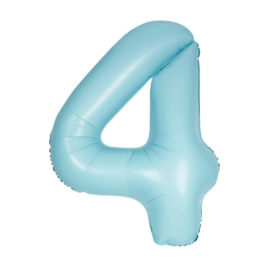 Matte Powder Blue "4" Numeral Foil Balloon (86cm)