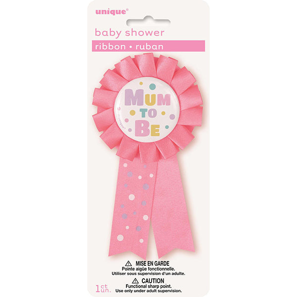 "Mum To Be" Award Ribbon - Pink