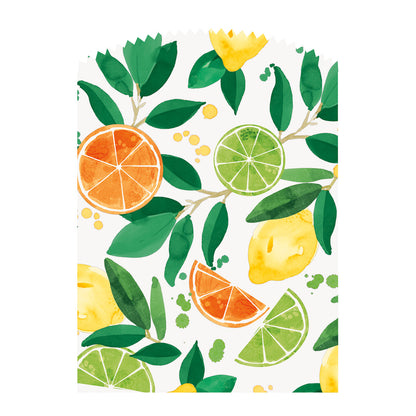 Citrus Fruit Treat Bags with Sticker Closures (Pack of 6)