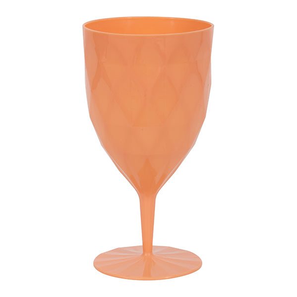 Quilted Reusable Plastic Wine Glass - Coral (355ml)