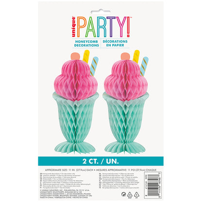 Pastel Ice Cream Centrepiece Honeycomb Decorations (Pack of 2)