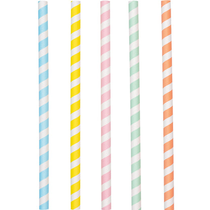 Paper Pastel Milkshake Straws - Assorted Colours (Pack of 10)