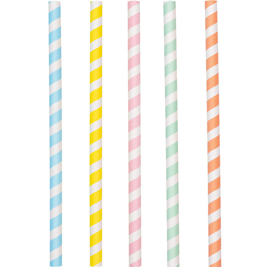 Paper Pastel Milkshake Straws - Assorted Colours (Pack of 10)