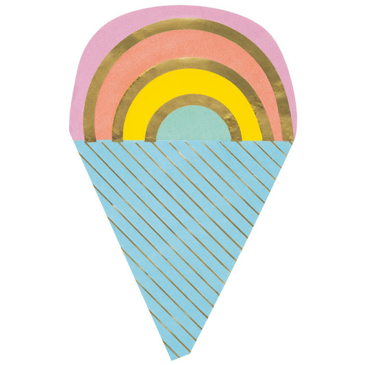 Pastel Ice Cream Shaped Birthday Luncheon Napkins (Pack of 16)