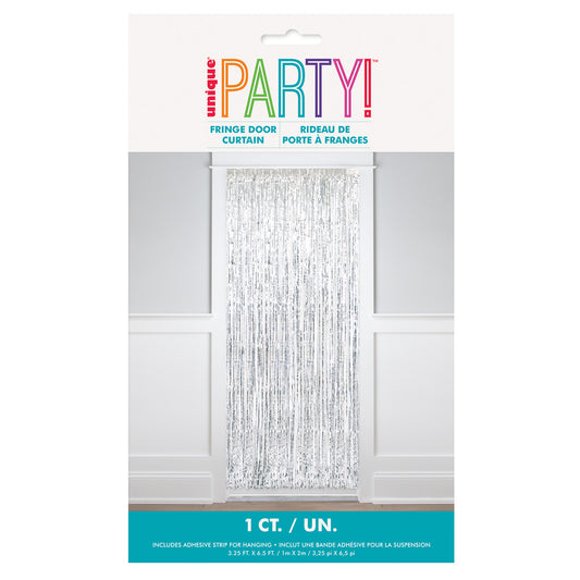 Fringe Door Curtain - Silver