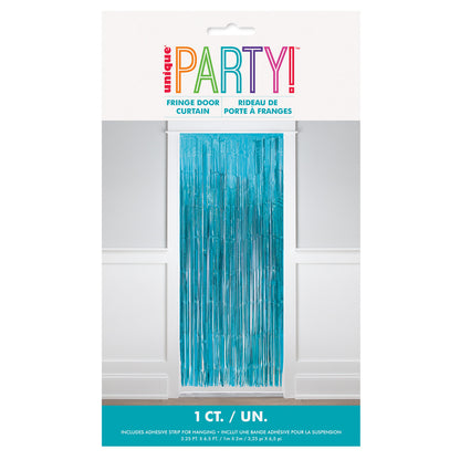 Fringe Door Curtain - Baby Blue