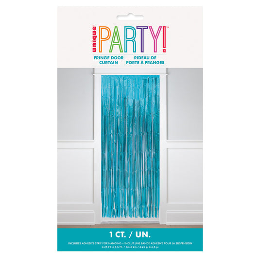 Fringe Door Curtain - Baby Blue