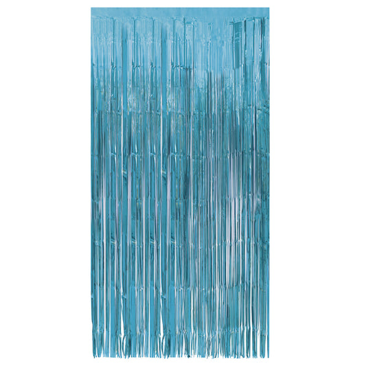 Fringe Door Curtain - Baby Blue