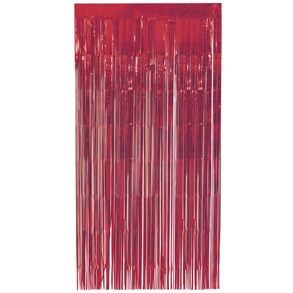 Fringe Door Curtain - Ruby Red