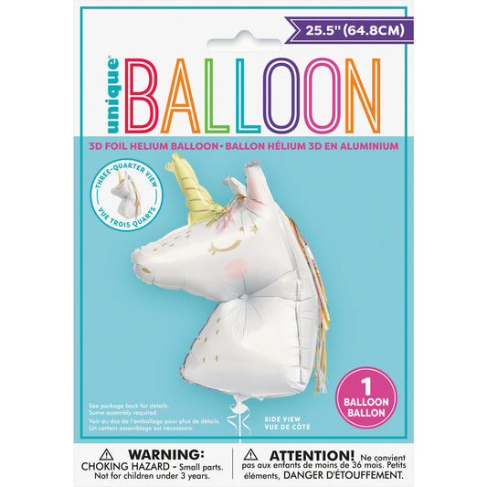 3D Unicorn Foil Balloon 64.8cm