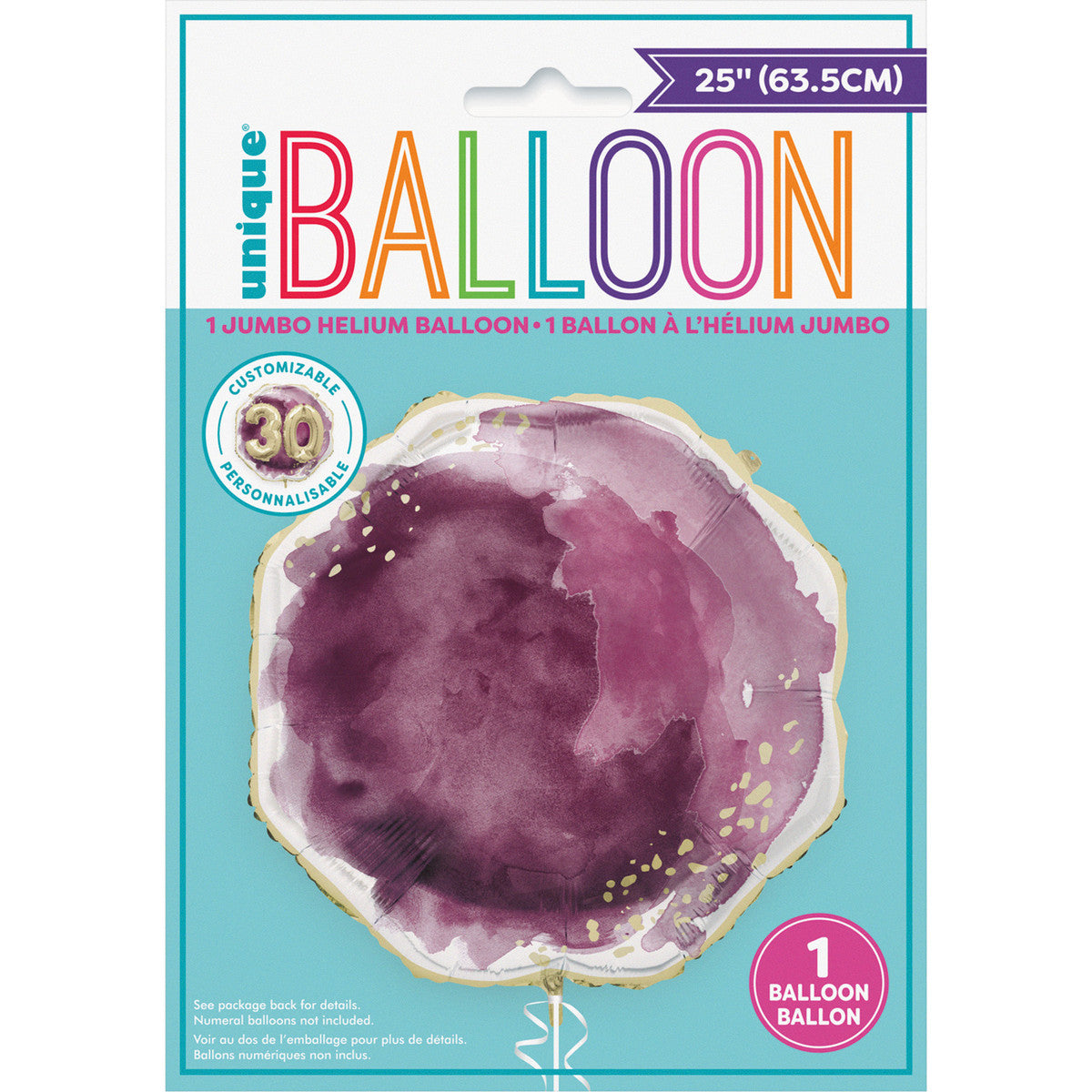 Modern Gold & Purple Octagonal Shaped Foil Balloon 63.5cm