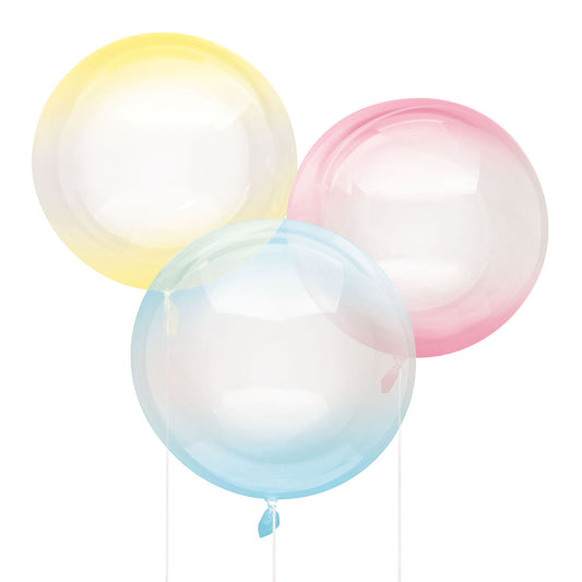 Clear Sphere Assorted Colour Balloons 45.7cm (Pack of 3)