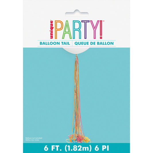 Gold Foil & Colourful Tissue Tassel Balloon Tail 1.82m