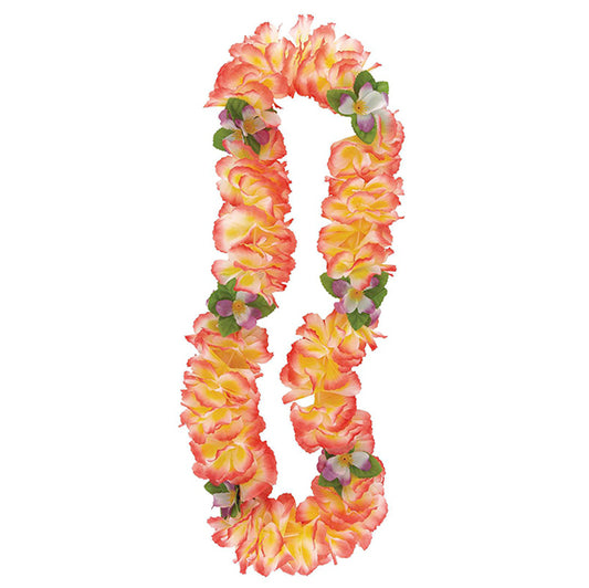 Luau Fancy Orchid Lei 106cm - Pink & Yellow