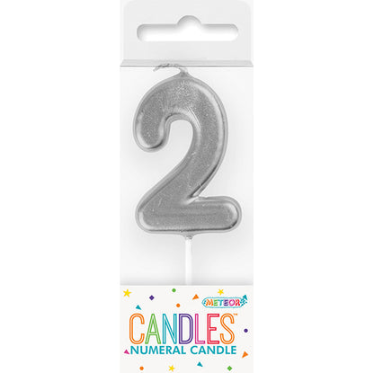 Silver Mini Numeral Pick Candle - 2