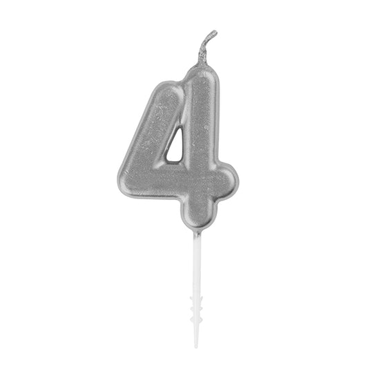 Silver Mini Numeral Pick Candle - 4