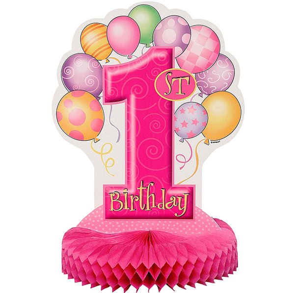 1st Balloons Pink Honeycomb Centrepiece 35cm - The Party Marketplace
