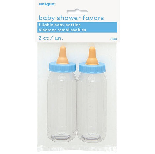 2 Baby Bottles - Blue (13cm) - The Party Marketplace