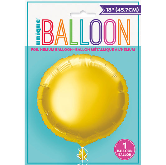 Gold Round Foil Balloon 45cm