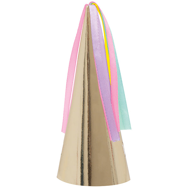 Gold Unicorn Horn Party Hats (Pack of 8)