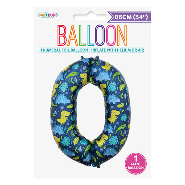 Dino "0" Numeral Foil Balloon (86cm)