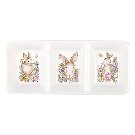 Easter Whimsy Reusable Serving Tray With 3 Sections