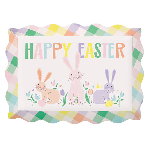 Pretty Easter Scalloped Edge Cardboard Serving Tray