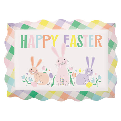 Pretty Easter Scalloped Edge Cardboard Serving Tray