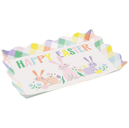 Pretty Easter Scalloped Edge Cardboard Serving Tray