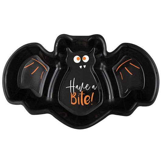 Halloween "Have A Bite!" Bat Shaped Reusable Plastic Serving Tray