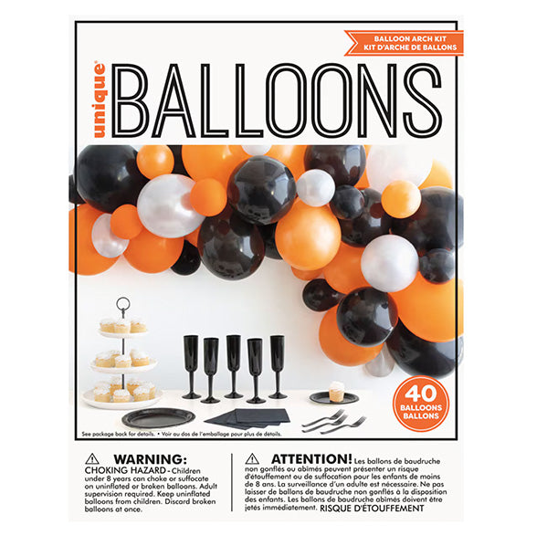 Balloon Arch Kit - Orange & Black (40 piece set)