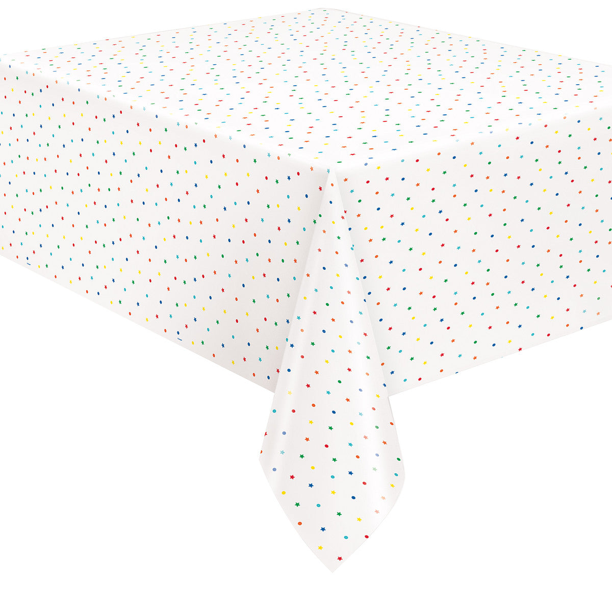 Rainbow Dots & Stars Printed Tablecover 137cm x 213cm