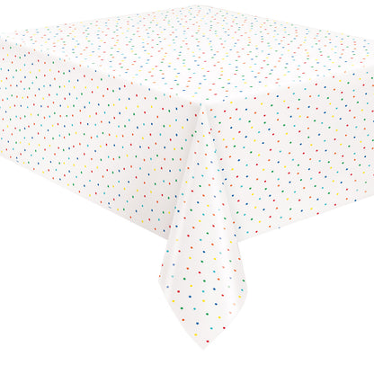 Rainbow Dots & Stars Printed Tablecover 137cm x 213cm