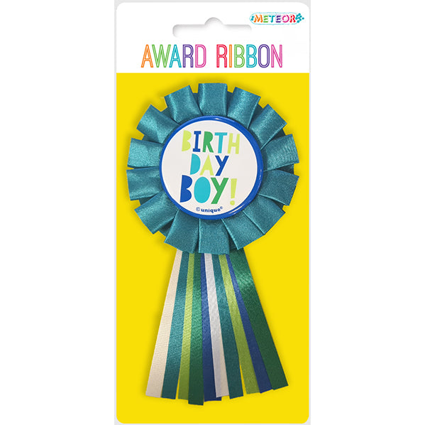 "Birthday Boy" Award Ribbon - Blue & Green