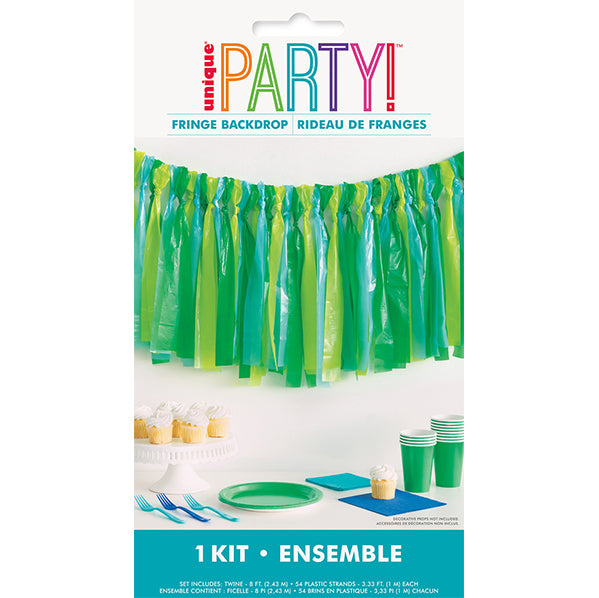 Fringe Backdrop Kit - Blue & Green