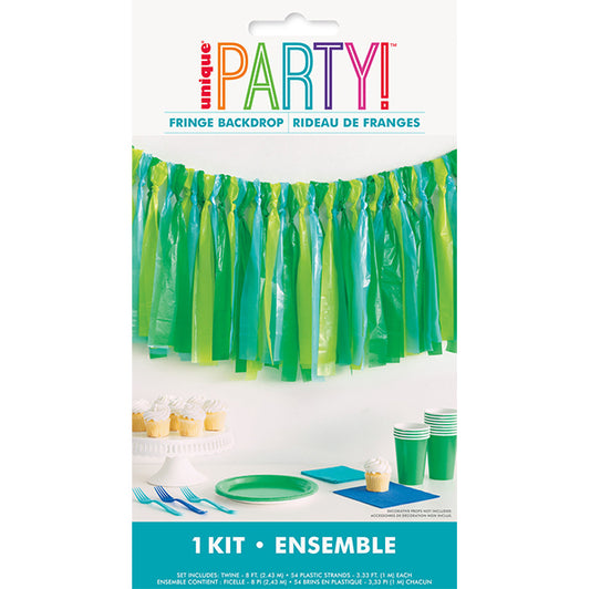 Fringe Backdrop Kit - Blue & Green