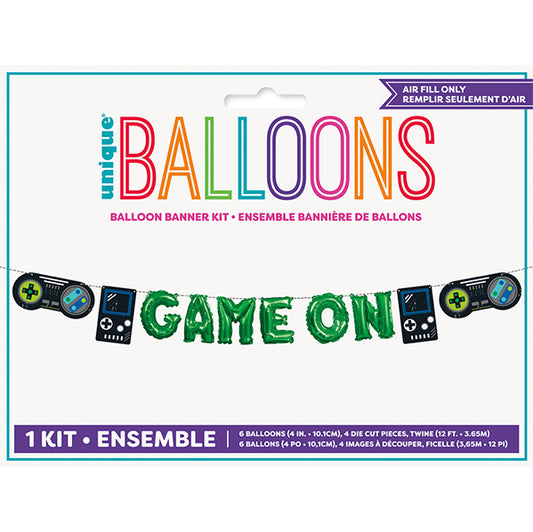 "Game On" Foil Letter Balloon Banner Kit