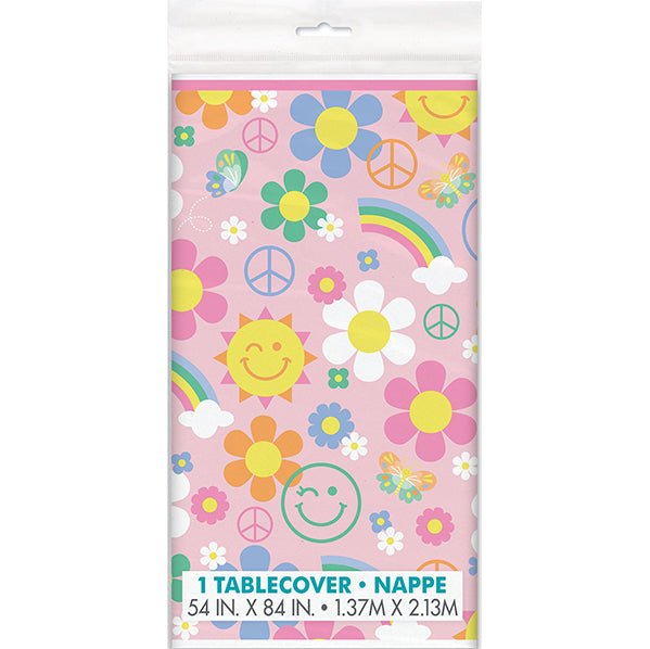 Groovy Birthday Printed Tablecover 137cm x 213cm