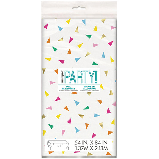 Bright Triangle Birthday Printed Tablecover 137cm x 213cm