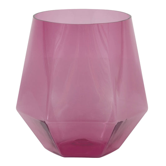 Stemless Plastic Wine Glass - Pink (354ml)