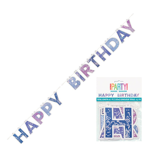 Purple Galaxy "Happy Birthday" Cutout Banner (6ft)